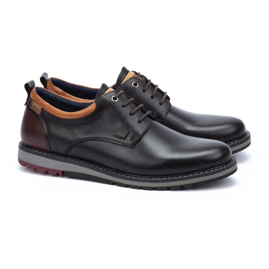 Men's Pikolinos BERNA Lace Up Shoes Black | NZ P9851A7